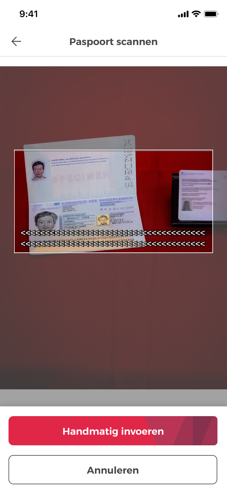 Yivi app scant een paspoort