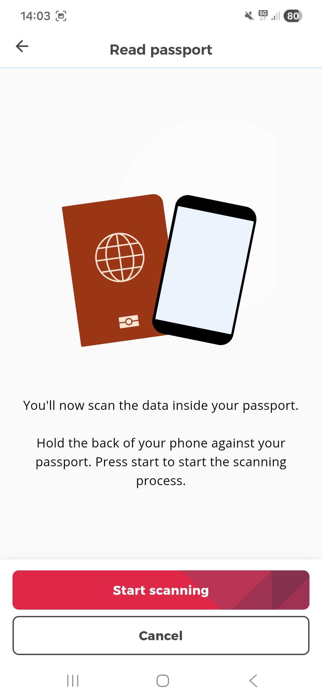 NFC-uitlezing starten